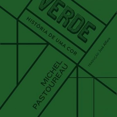 Capa de livro verde com texto e padrões geométricos pretos