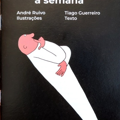 Capa de livro preta com ilustração e texto branco