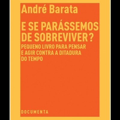 Capa de livro com título e autor em letras laranja sobre fundo amarelo