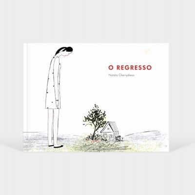 Capa do livro 'O REGRESSO' com ilustração minimalista de pessoa e casa