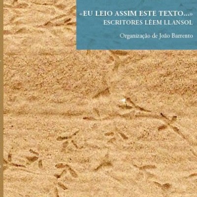 Capa de livro com fundo castanho texturizado e texto em retângulo azul