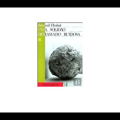 Capa de livro UNA SOLIDÃO DEMASIADO RUIDOSA com bola cinzenta texturizada