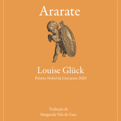 Capa de livro laranja com anjo dourado, título Ararate e informações do autor e tradução.