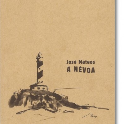 Capa de livro castanha com desenho de farol e texto.
