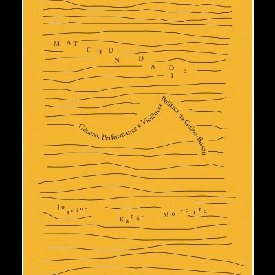 Capa de livro amarelo com texto e linhas onduladas pretas