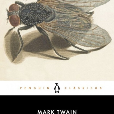 Capa de livro com ilustração detalhada de uma mosca e texto do título e autor