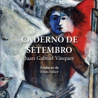 Capa do livro Caderno de Setembro com arte colorida e figura humana