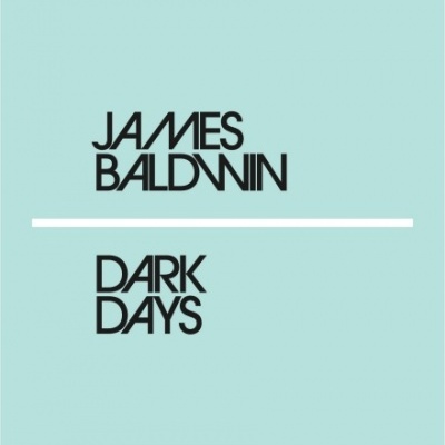 Capa de livro azul claro com texto preto, incluindo PENGUIN MODERN :38, JAMES BALDWIN e DARK DAYS.
