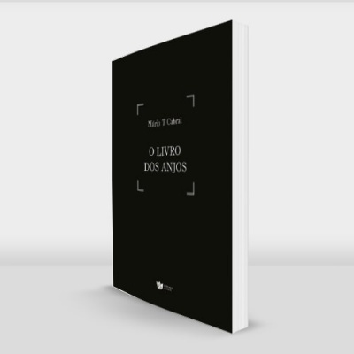 Livro preto com texto branco na capa sobre fundo cinzento