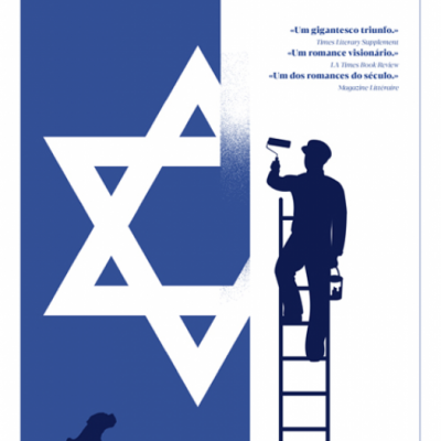 Capa do livro Ainda Ontem com estrela de Davi e homem a pintar