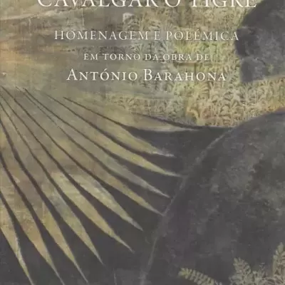 Capa de livro Cavalgando o Tigre com texto sobre fundo ilustrado