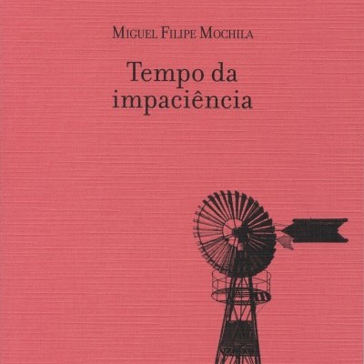 Capa de livro rosa com moinho de vento e texto preto