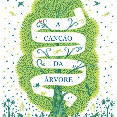 Capa do livro A Canção da Árvore com ilustração de árvore e texto
