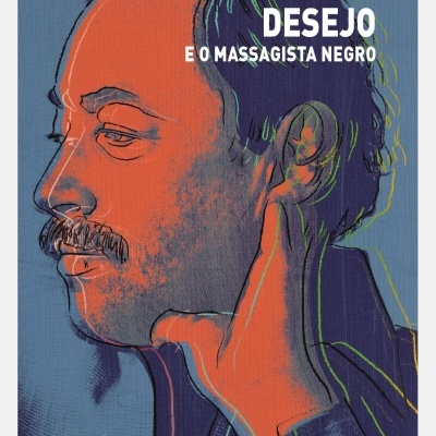 Capa de livro com ilustração de homem de perfil e texto