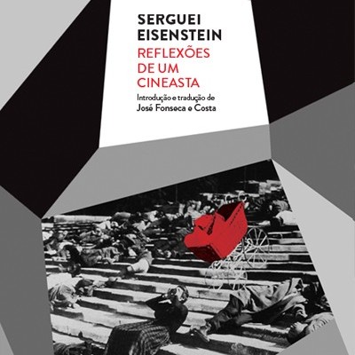 Capa de livro com título e imagem em preto e branco com carrinho vermelho
