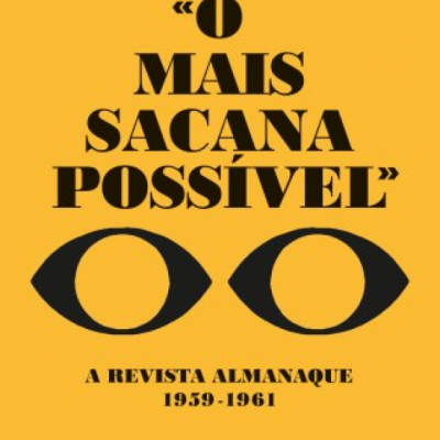 Capa de livro amarelo com texto preto e dois desenhos de olhos