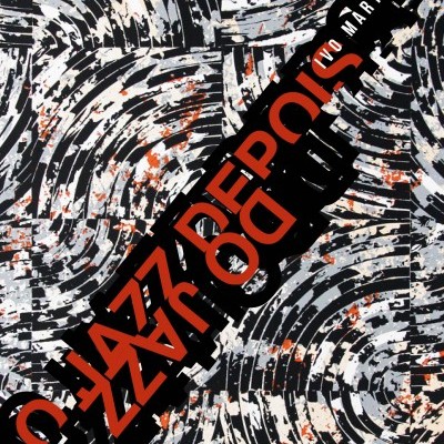 Poster artístico com padrão circular e texto diagonal 'HOTEL DO JAZZ IVO MARTINS'