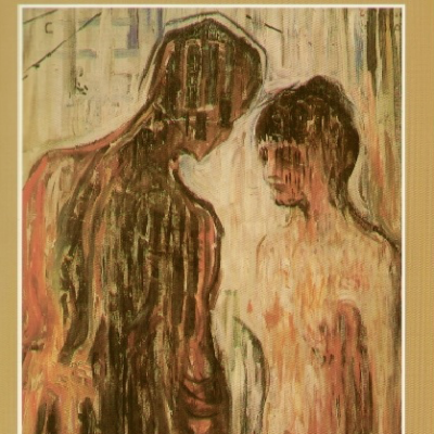Capa do livro O Salteador de Robert Walser com ilustração abstrata de duas figuras humanas