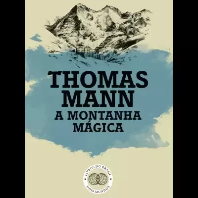 Capa do livro A Montanha Mágica com ilustração de montanha e texto
