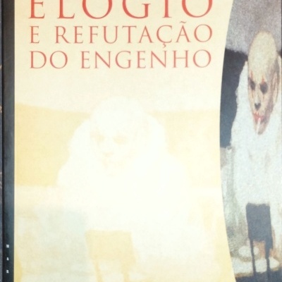 Capa de livro em tons creme com texto e selo vermelho