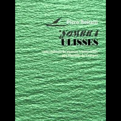 Capa de livro verde com título 'A Odisseia de Ulisses' e textura ondulada