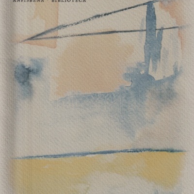 Capa de livro com título MORDER O ISCO e ilustração abstrata em aguarela