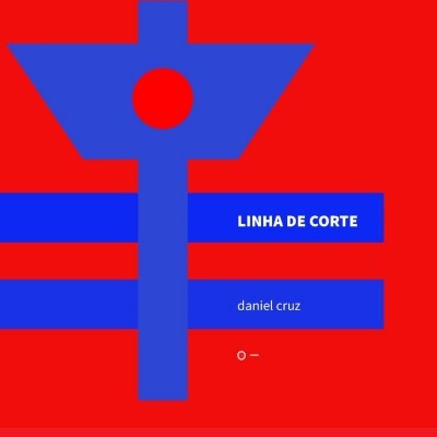Capa de livro vermelha com símbolo azul e texto 'LINHA DE CORTE' e 'daniel cruz'
