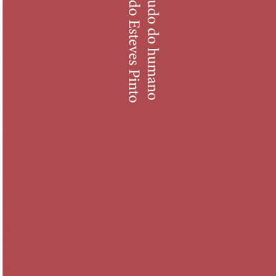 Capa de livro vermelho escuro com texto branco vertical