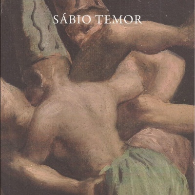 Capa de livro Sábio Temor com ilustração de figuras humanas em tons terrosos e verde