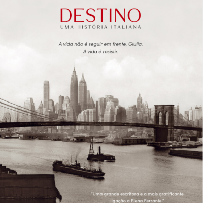 Capa do livro Destino de Raffaella Romagnolo com imagem de cidade e ponte