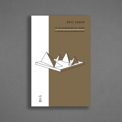 Capa de livro com título em espanhol e ilustração geométrica em fundo castanho e branco