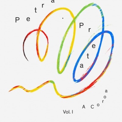 Desenho colorido com texto e linha espiralada em fundo branco