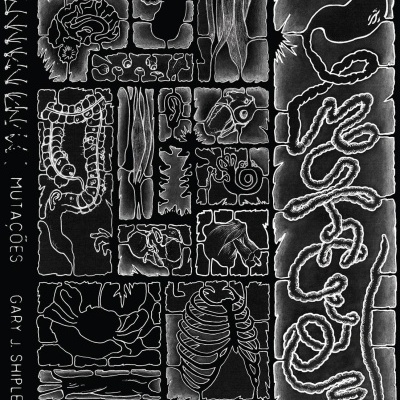 Desenho científico de secções anatômicas e mutações com texto