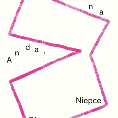 Desenho em linhas rosa com texto preto em fundo branco