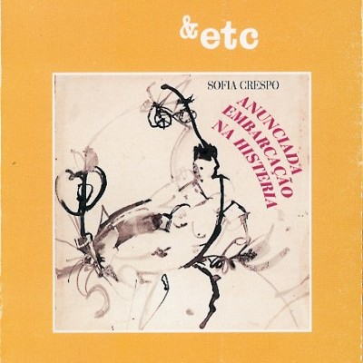 Capa de livro amarelo com ilustração abstrata e texto em vermelho e preto