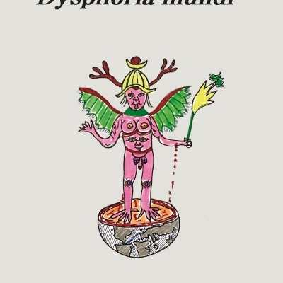 Capa de livro Dysphoria mundi de Paul B. Preciado com desenho colorido e texto