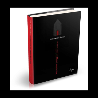Livro com capa dura preta e lombada vermelha com texto vermelho