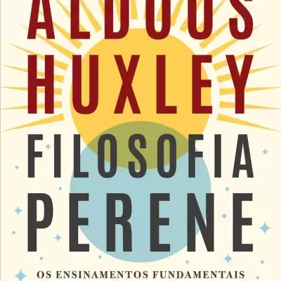 Capa do livro Filosofia Perene de Aldous Huxley com fundo branco e círculo amarelo