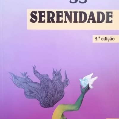 Capa do livro Serenidade de Martin Heidegger com ilustração de braço e pomba
