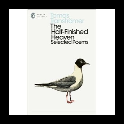 Capa de livro 'The Half-Finished Heaven' com ilustração de gaivota