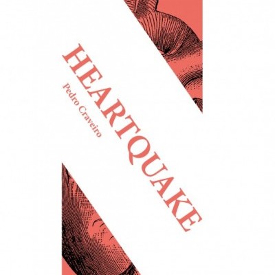 Capa de livro com ilustração de coração e título HEARTQUAKE de Pedro Craveiro
