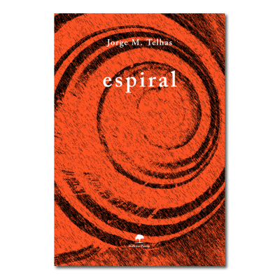 Capa de livro vermelho com espiral preta e texto 'espiral' e 'Jorge M. Telhas'.