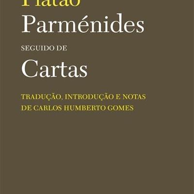 Capa de livro castanha com texto amarelo e branco