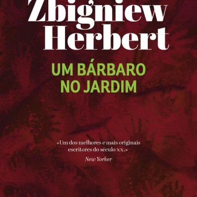 Capa de livro com fundo vermelho escuro e mãos em tons mais escuros, título em branco e verde.