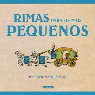 Capa de livro 'Rimas para os mais pequenos' com ilustração de carruagem