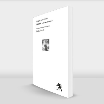 Livro branco com texto e imagens frontais em fundo branco