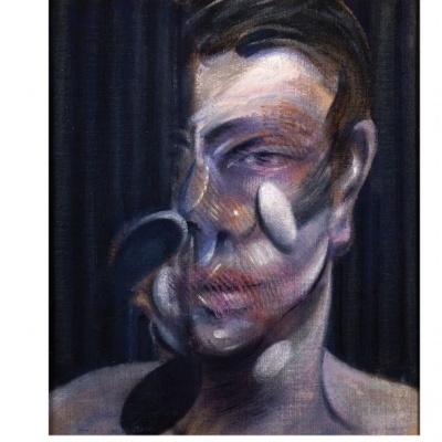 Capa da revista ELECTRA com pintura abstrata de um rosto humano em tons azuis e roxos e texto de preços e logótipo no rodapé.