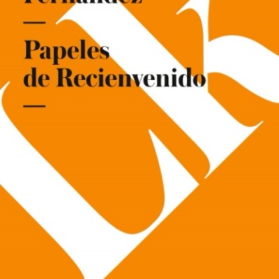 Capa laranja de livro com texto preto e branco