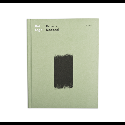 Livro verde claro com texto 'Rui Lage Estrada Nacional' e retângulo preto no centro