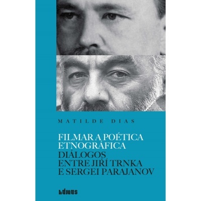 Capa azul de livro com fotos a preto e branco de dois homens e texto académico.